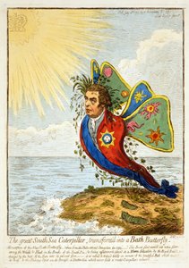 La gran oruga del mar del sur, transformada en una mariposa de baño, 1795